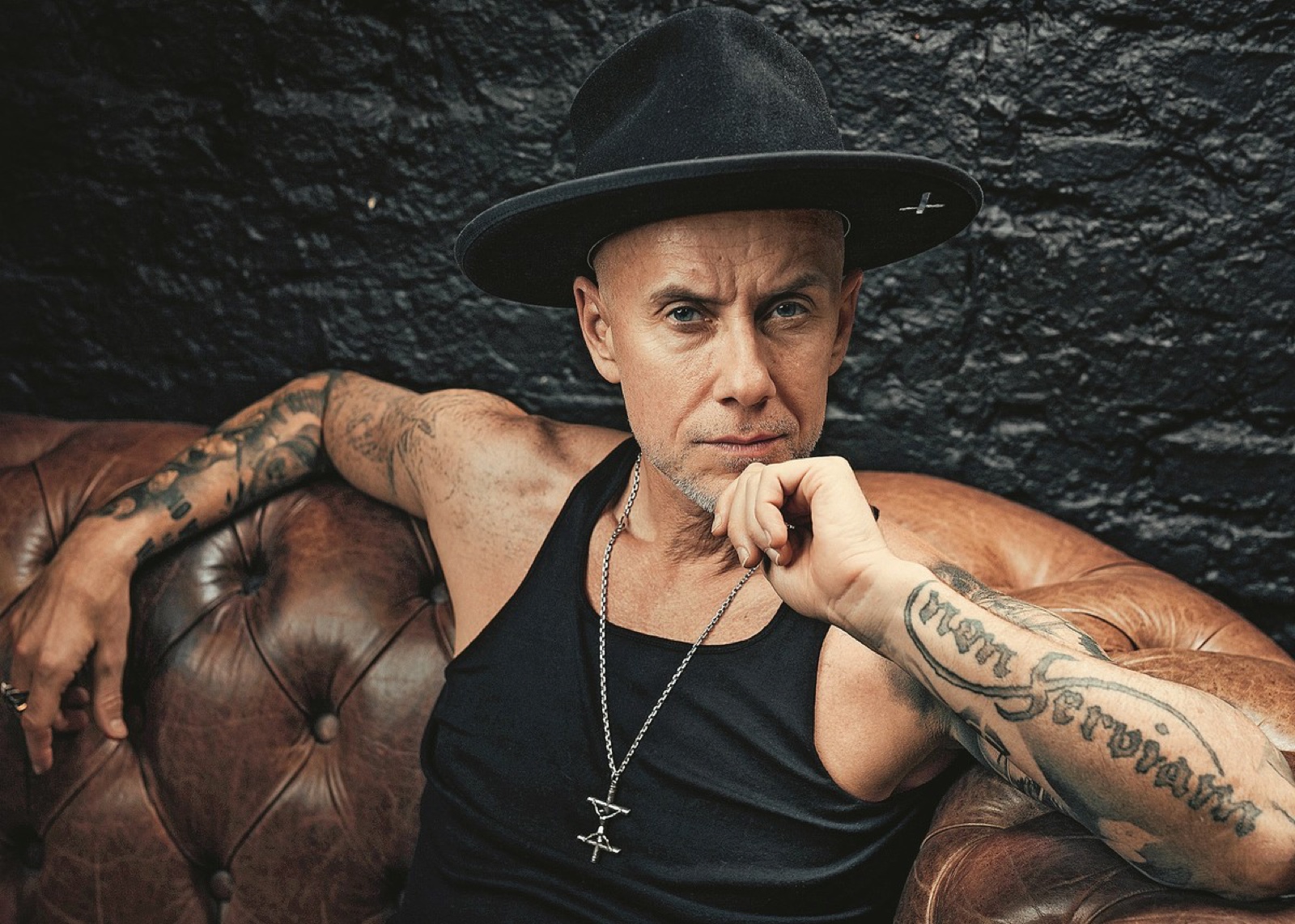 Nergal forearm tattoos in portrait