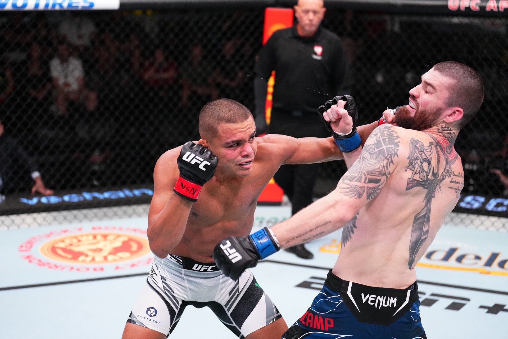 Nikolas Motta in a contextual photograph: Life inside the Octagon; not tattoo evidence