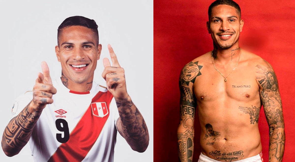 Paolo Guerrero tattoos: full tattoo layout and chest lettering