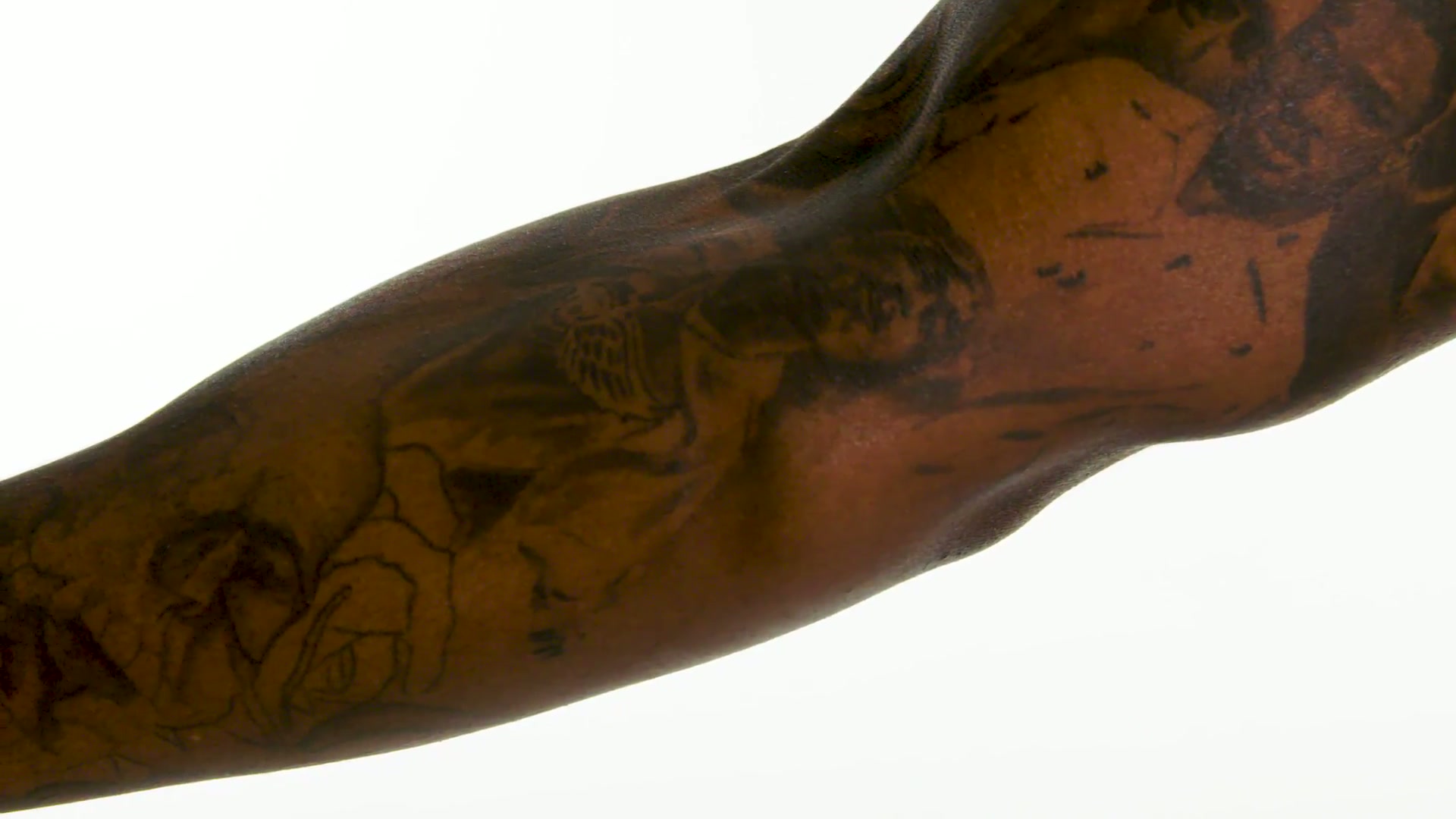 Detailed linework across the lower arm