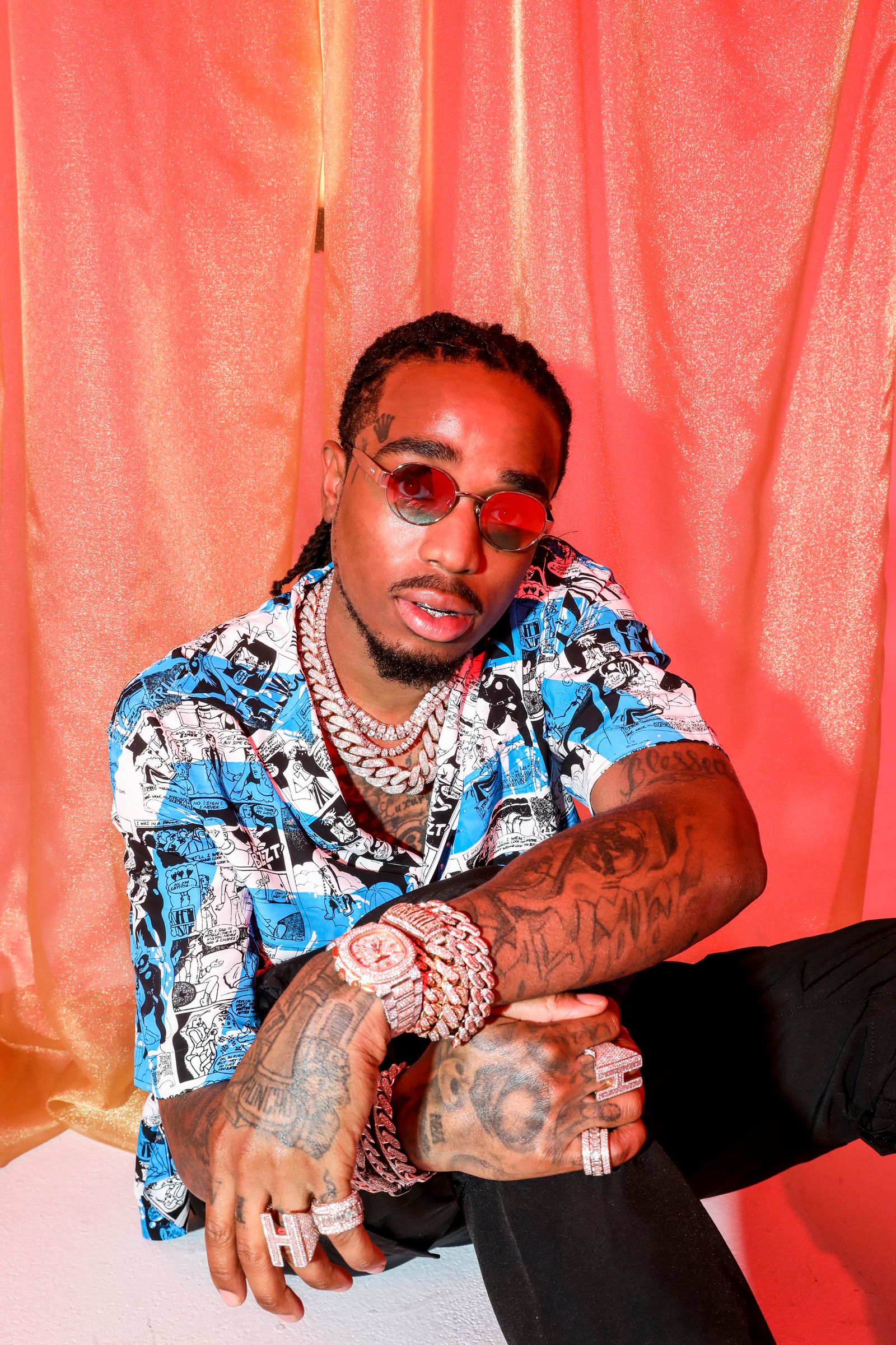 Quavo forearm and hand tattoos
