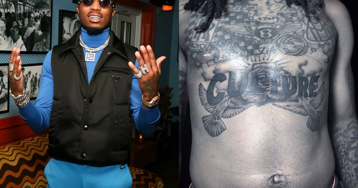 Quavo CULTURE chest tattoo