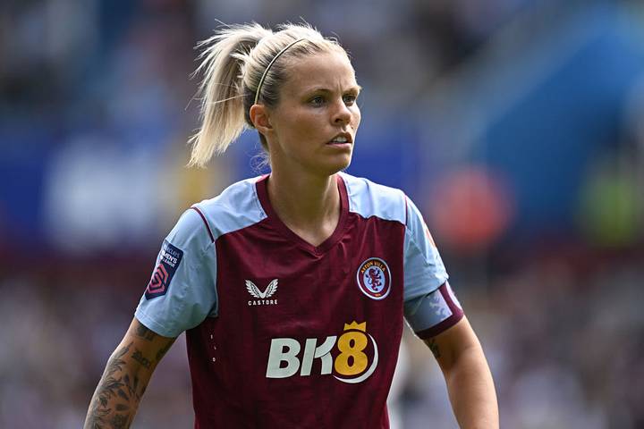 Rachel Daly tattoos: the arm tattoos shown clearly during an Aston Villa match