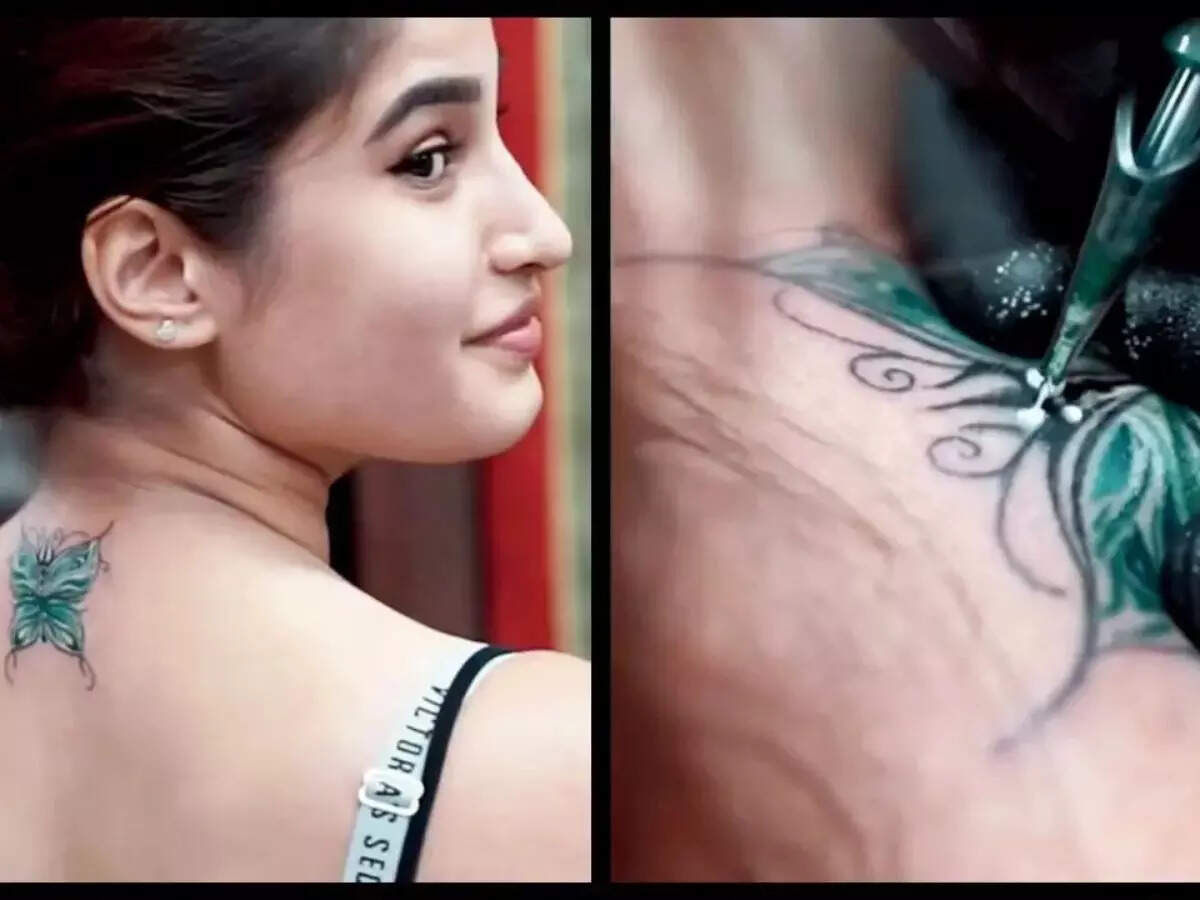 Raveena Tandon in a contextual photograph: Context for Raveena and Rasha discussing tattoos; not Raveena tattoo evidence; not tattoo evidence