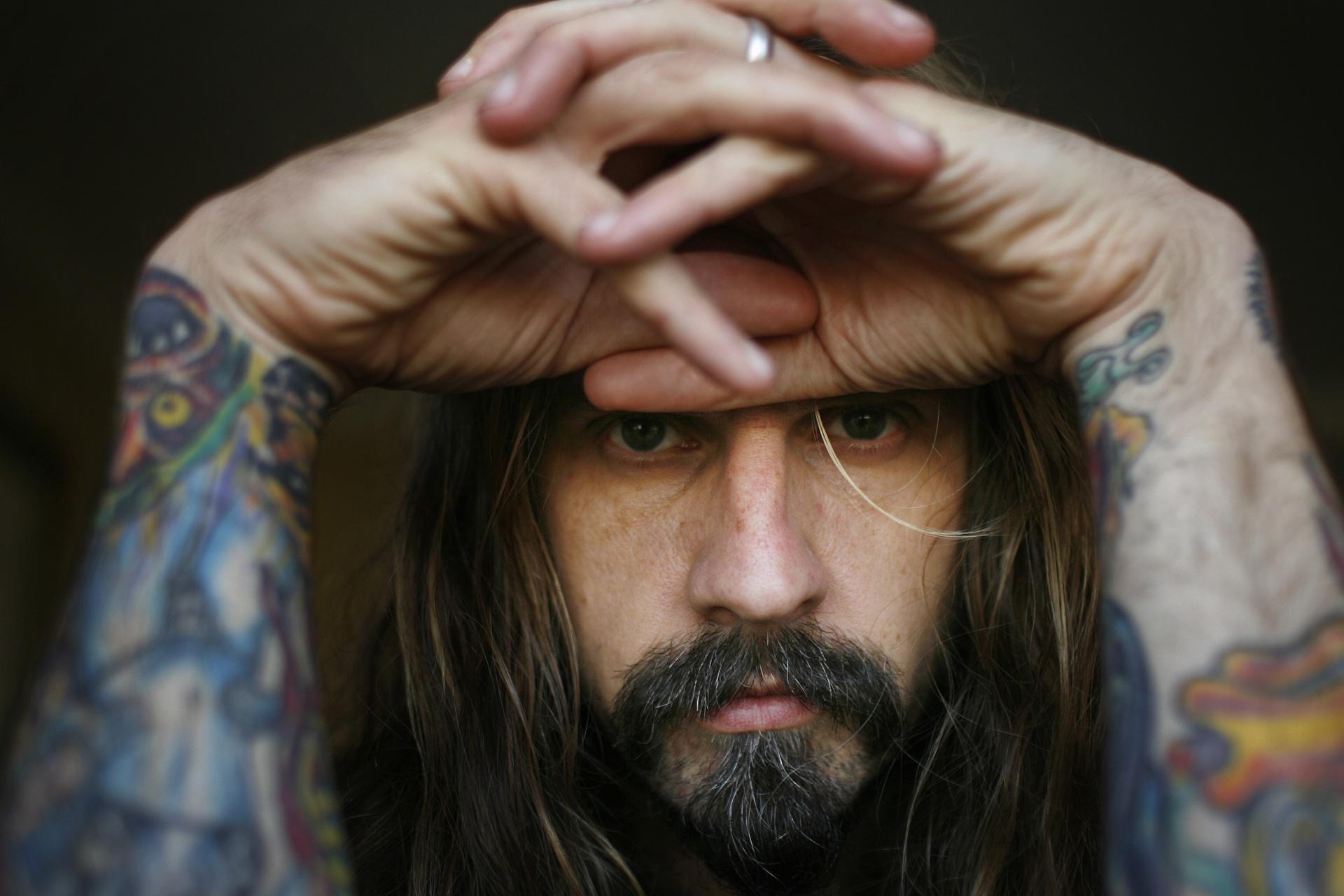 Rob Zombie colorful arm tattoos