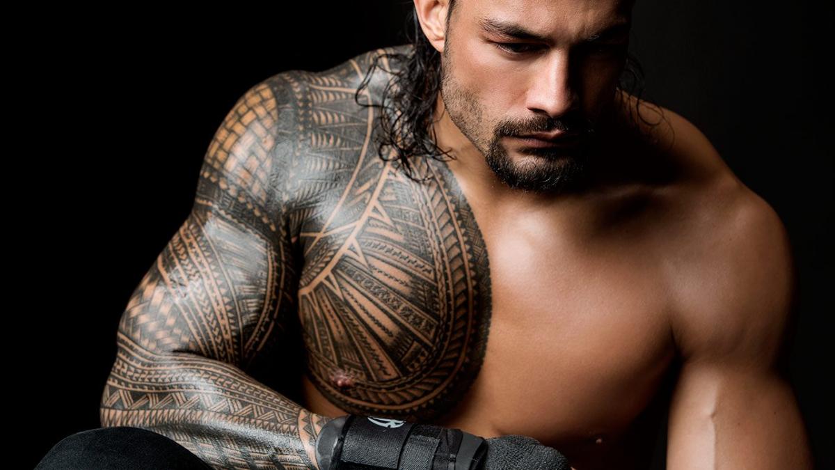 Roman Reigns Samoan tribal sleeve tattoo