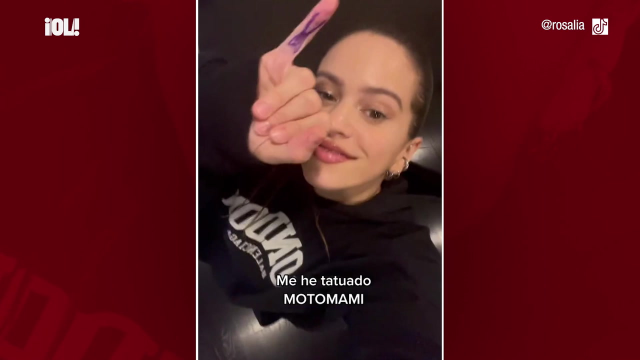 Rosalía tattoos: Motomami finger lettering