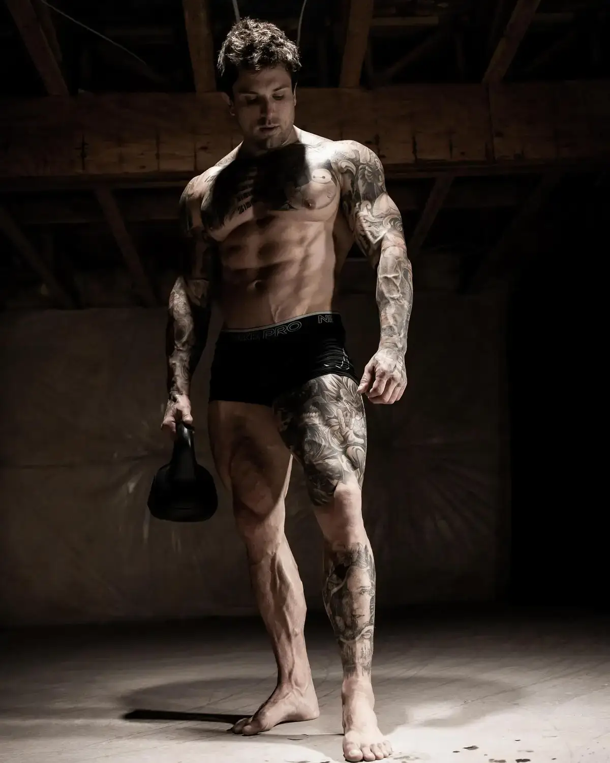 Ryan Stacks tattoos: inline tattoo photograph showing full-body coverage and the leg composition