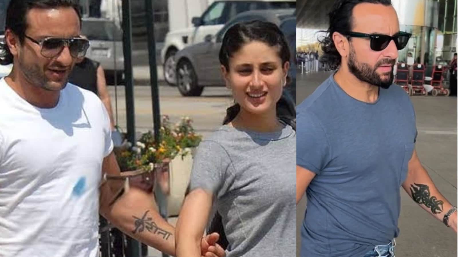 Saif Ali Khan forearm cover-up comparison Saif Ali Khan tattoos: tattoo evidence for comparing the original and reported cover-up designs