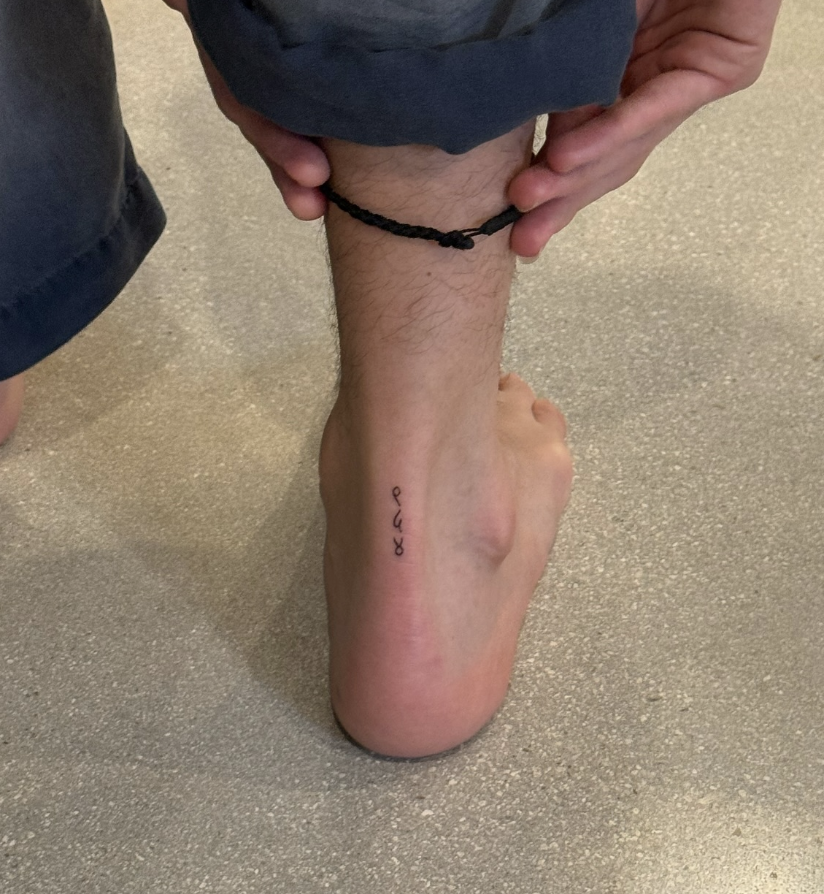 Sebastián Yatra image 20323 Sebastián Yatra tattoos: Genuine tattoo evidence for the small ankle symbols before they faded.