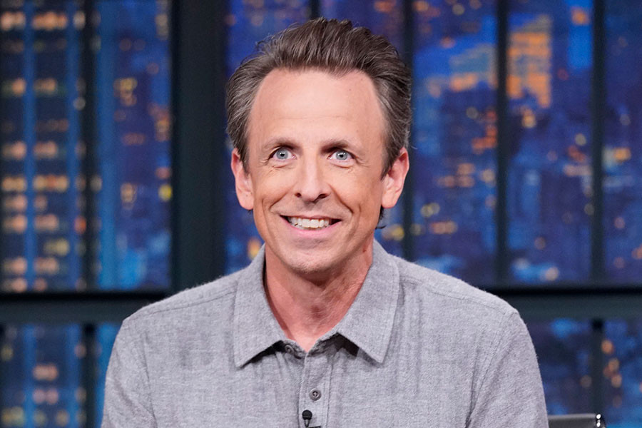 Seth Meyers in a contextual photograph: inline; not tattoo evidence