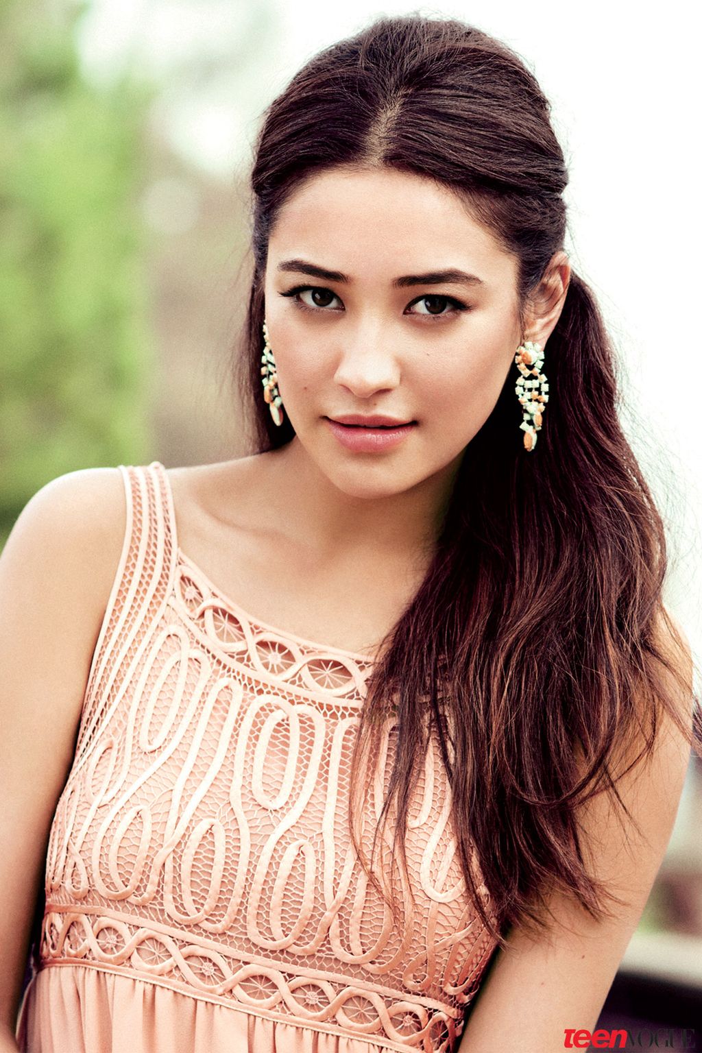 Shay Mitchell in a contextual photograph: Contextual editorial portrait; not tattoo evidence