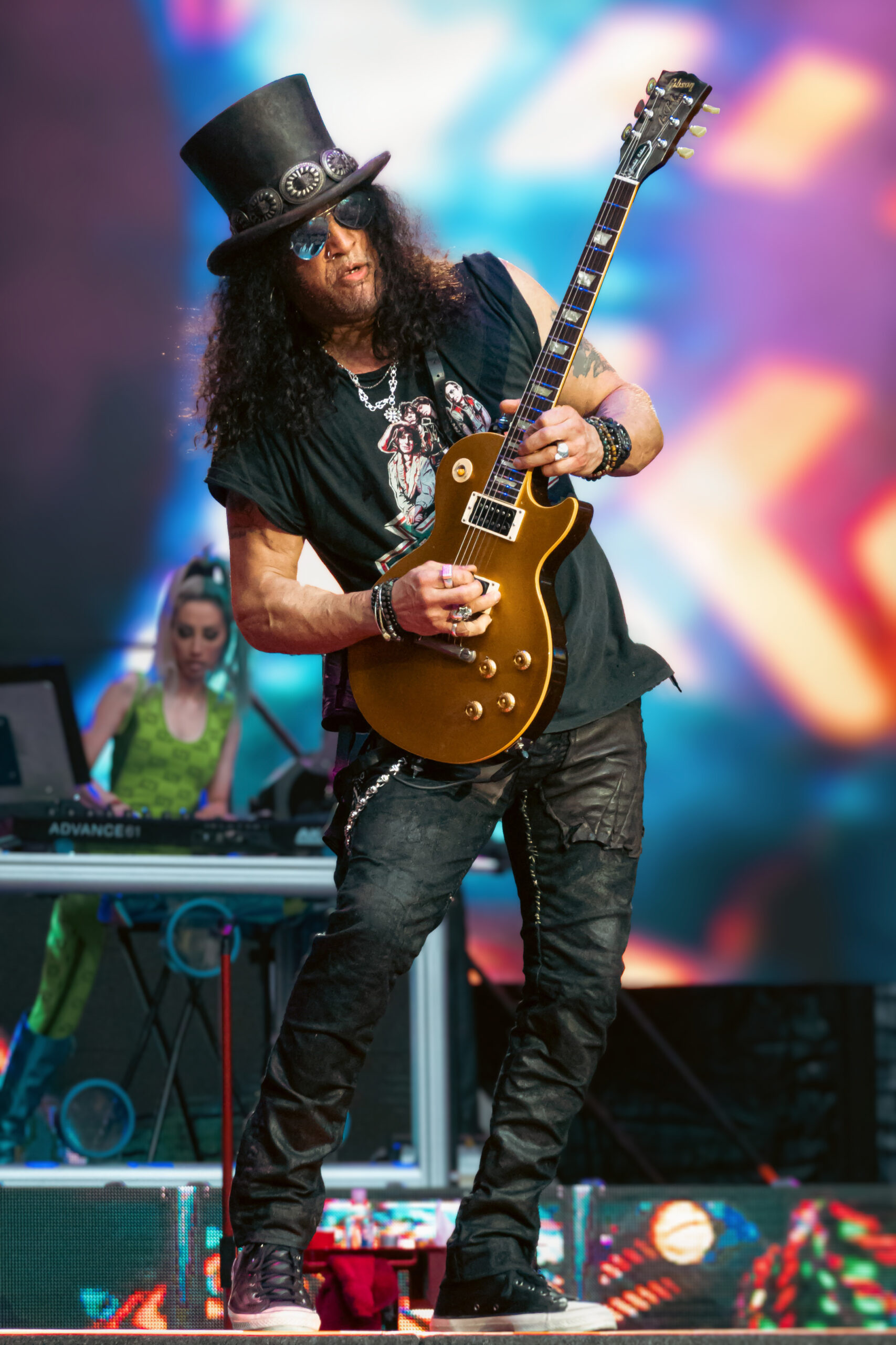 Slash upper arm tattoo live in London