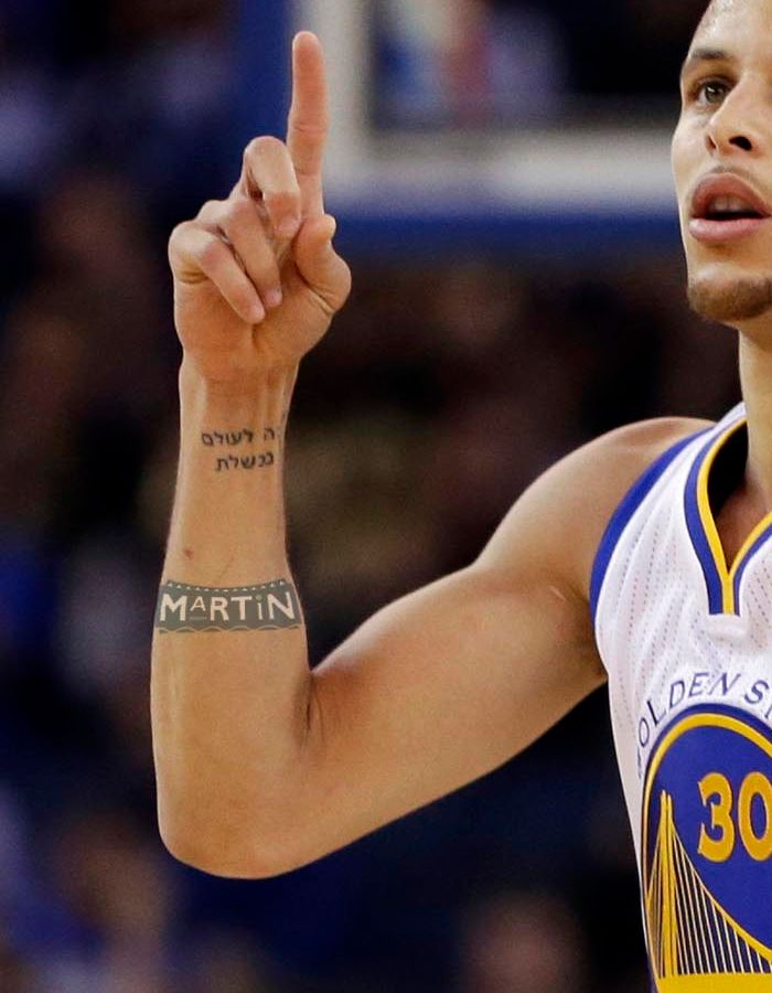 Stephen Curry tattoos: Martin and Hebrew wrist tattoos