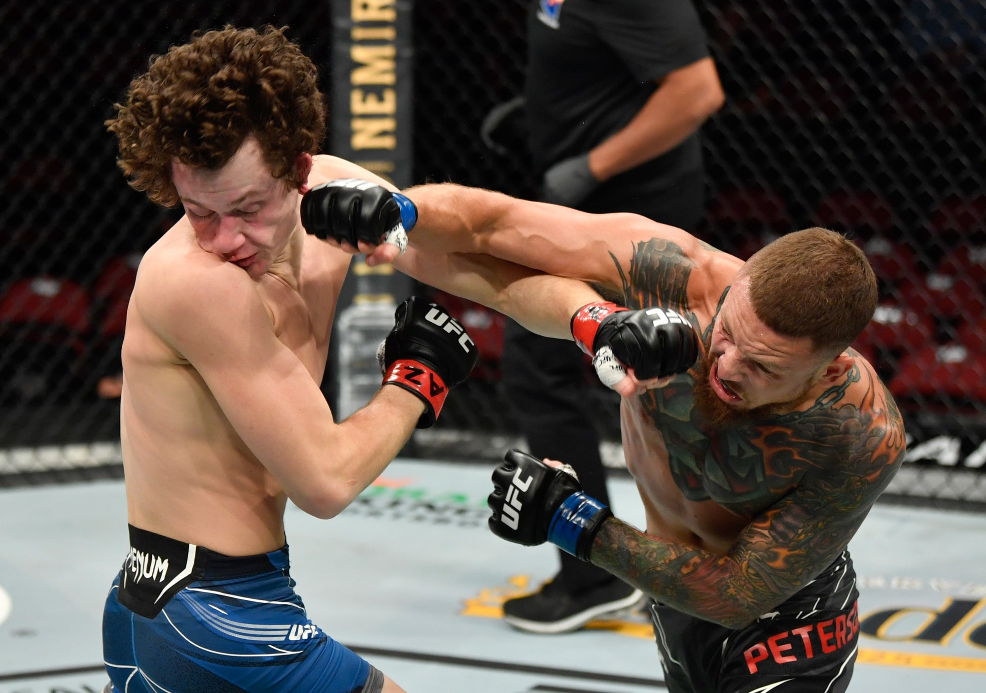 Steven Peterson UFC 263 career context Steven Peterson in a contextual photograph: Contextual Peterson at UFC 263; not tattoo evidence; not tattoo evidence