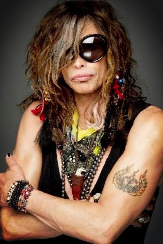 Portrait view showing the placement of Steven Tyler’s winged-heart tattoo