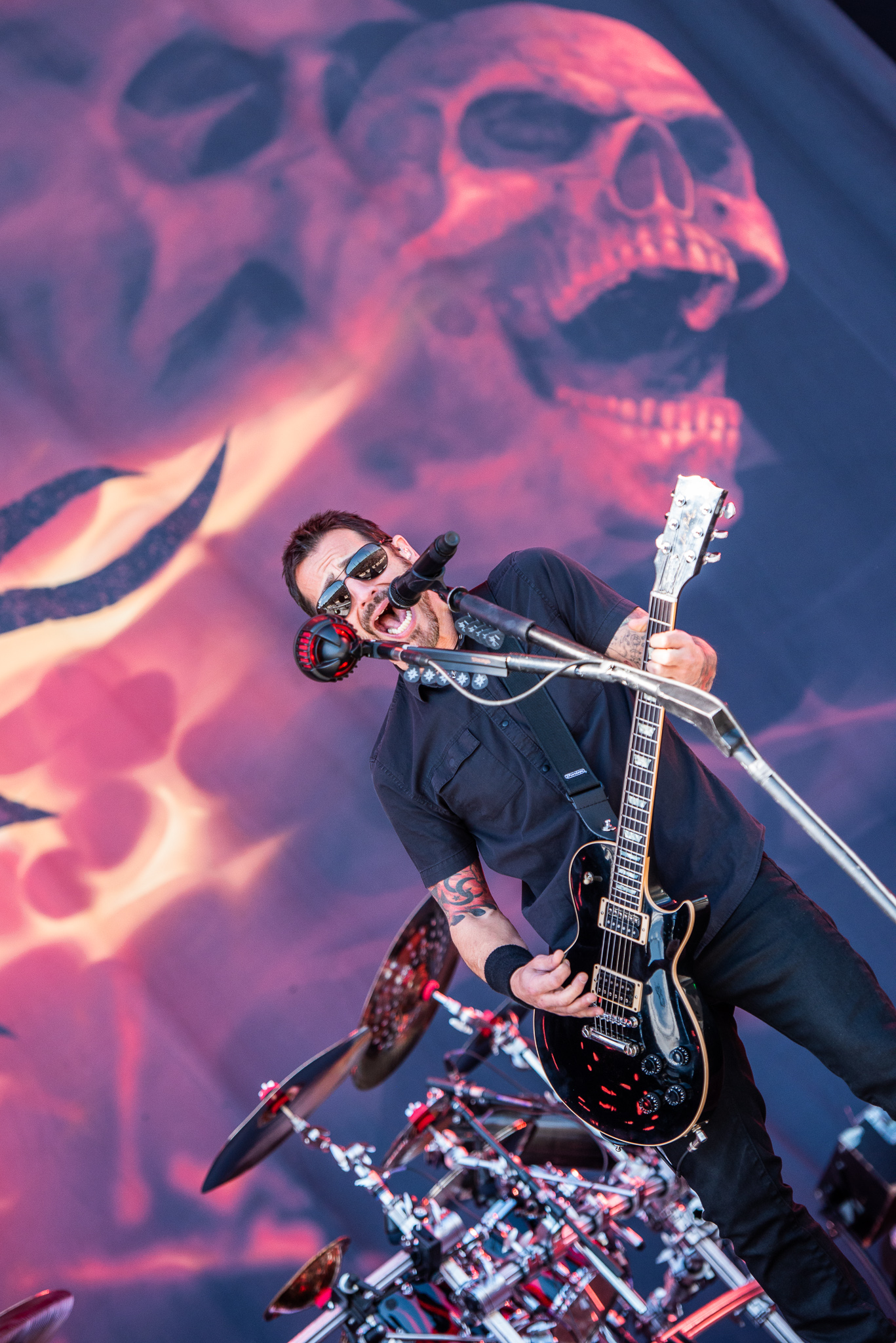 Sully Erna tattoo sleeve overview on stage