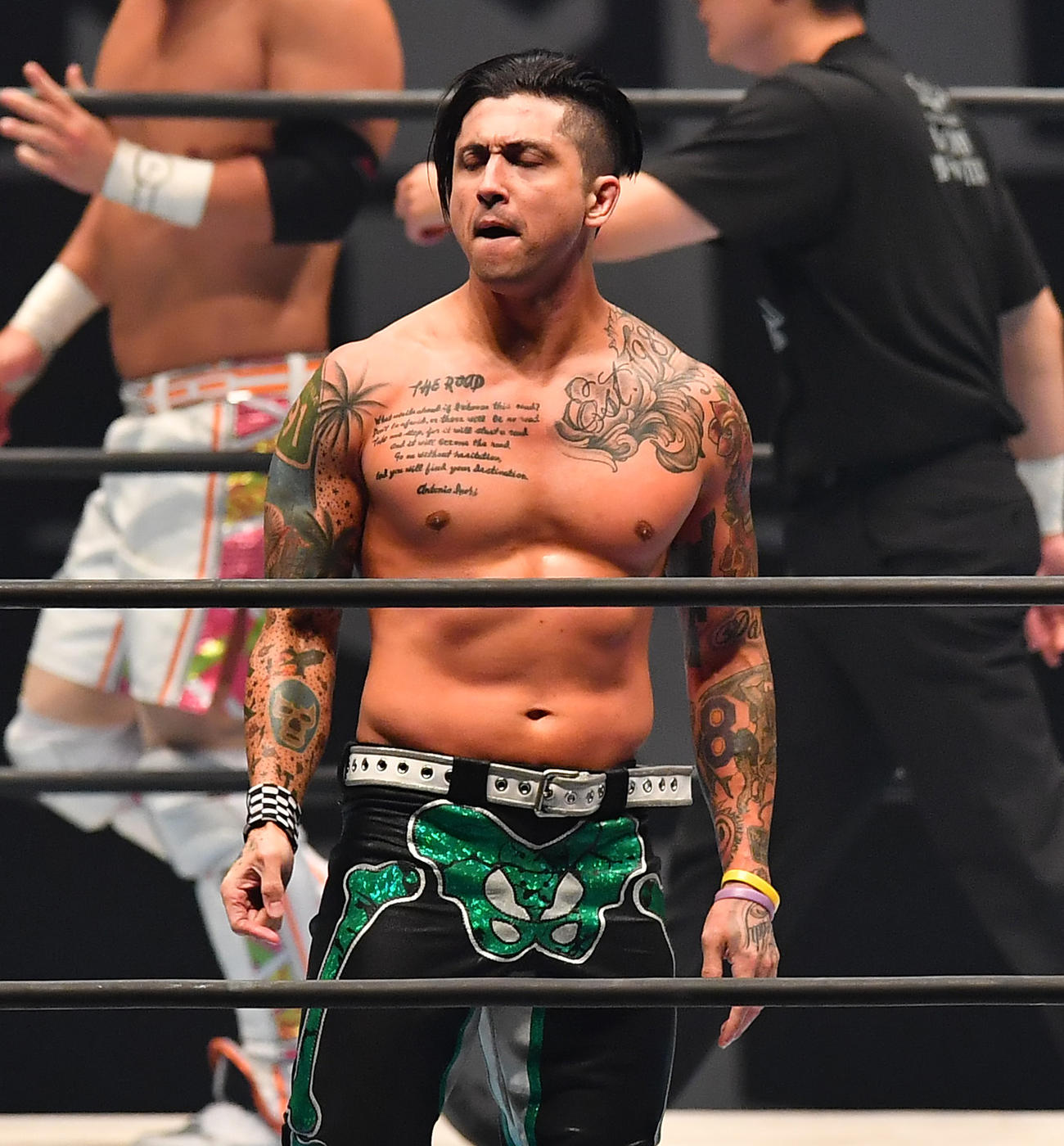 T.J. Perkins tattoos: genuine tattoo reference for chest script, shoulders and both sleeves