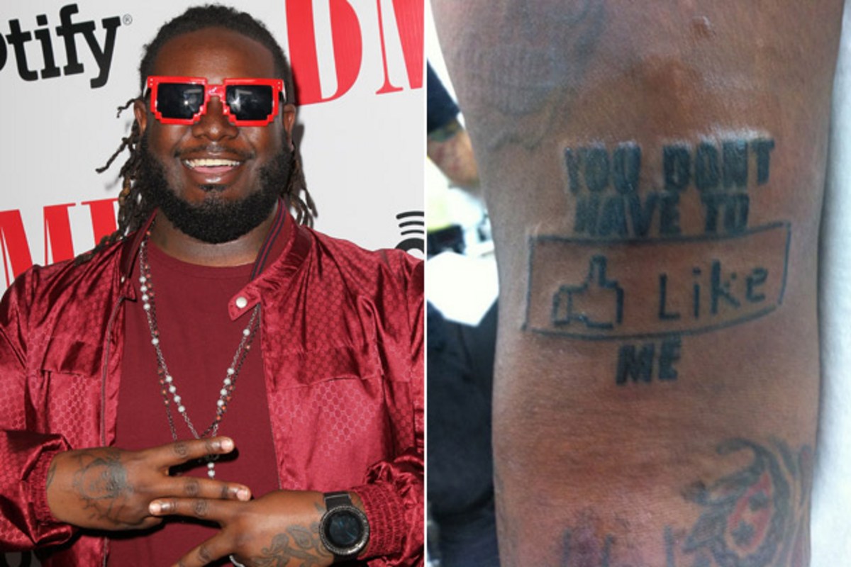 T-Pain Facebook Like tattoo