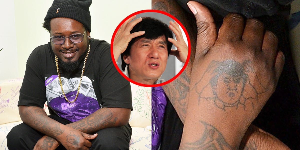 T-Pain Jackie Chan hand tattoo