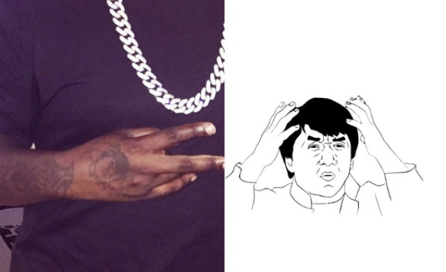 T-Pain Jackie meme hand tattoo