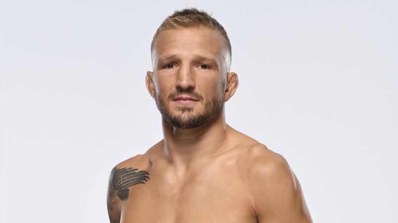 TJ Dillashaw in a contextual photograph: contextual career photograph, explicitly not tattoo evidence; not tattoo evidence