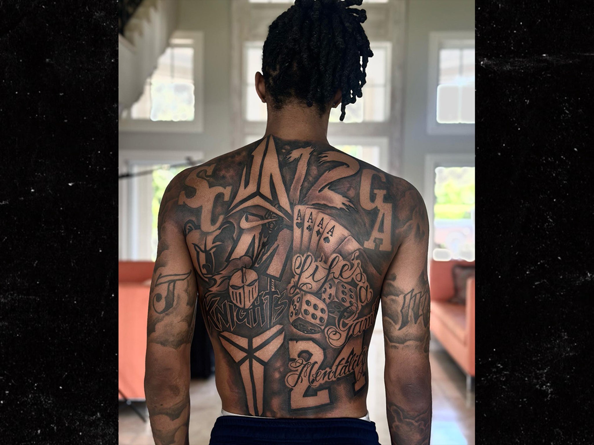 Ja Morant back tattoo tribute to Kobe Bryant