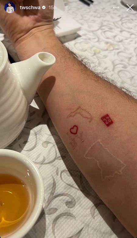 Tom Schwartz tattoos: arm close-up