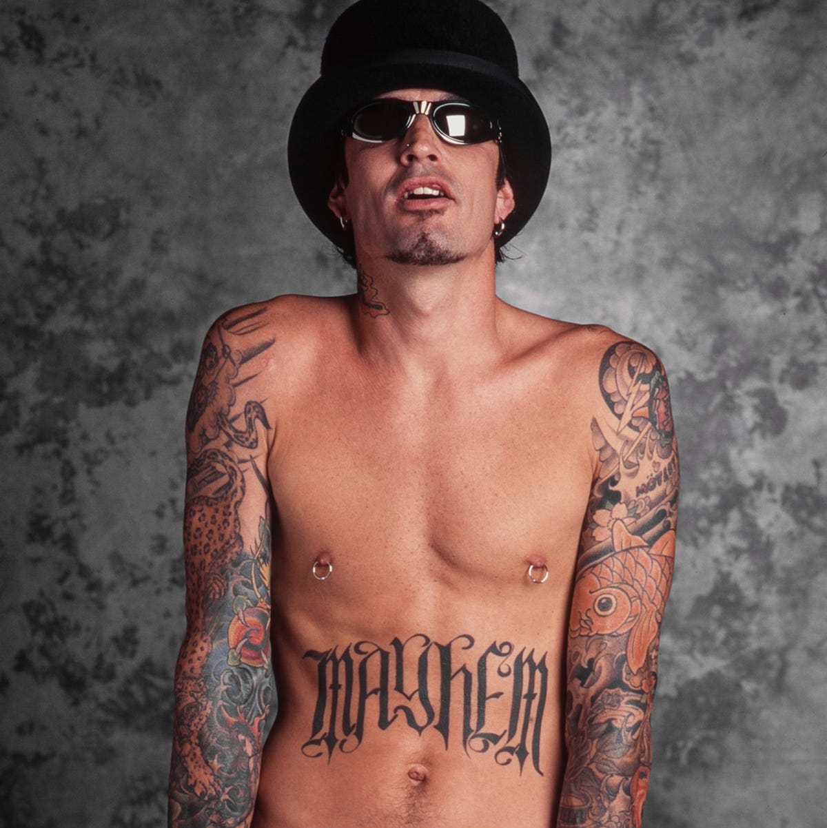 Tommy Lee Mayhem chest tattoos