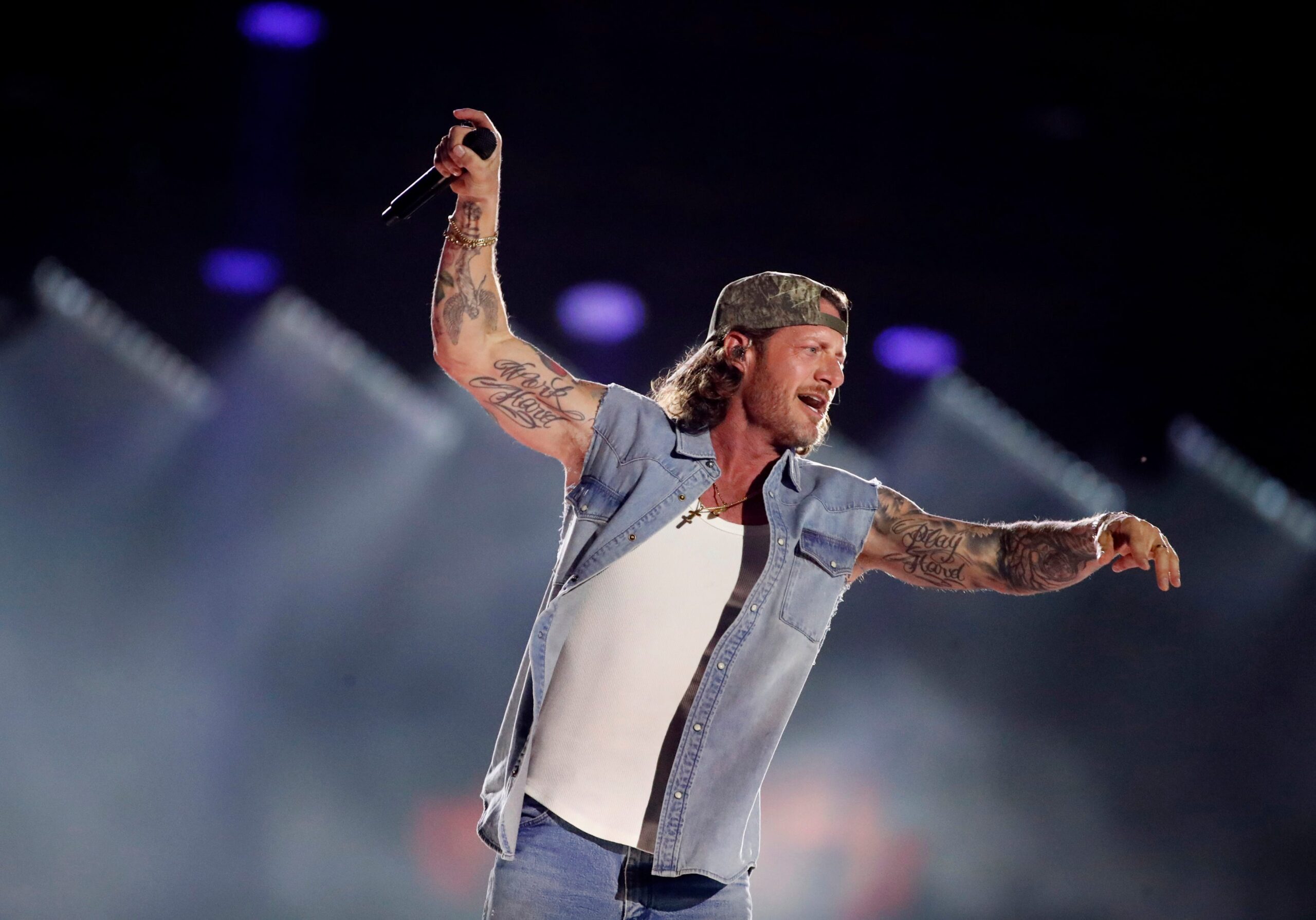 Tyler Hubbard tattoos: high-resolution performance view of Hubbard’s layered arm tattoos