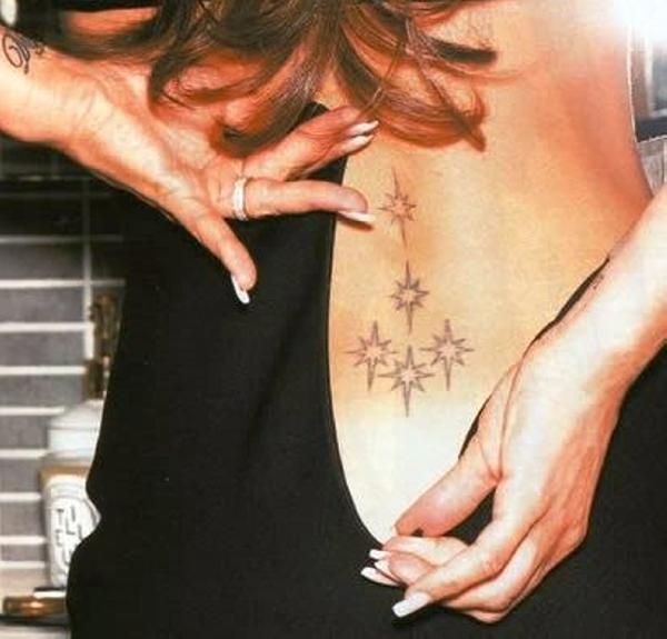 Victoria Beckham five star tattoo Victoria Beckham tattoos: inline tattoo evidence