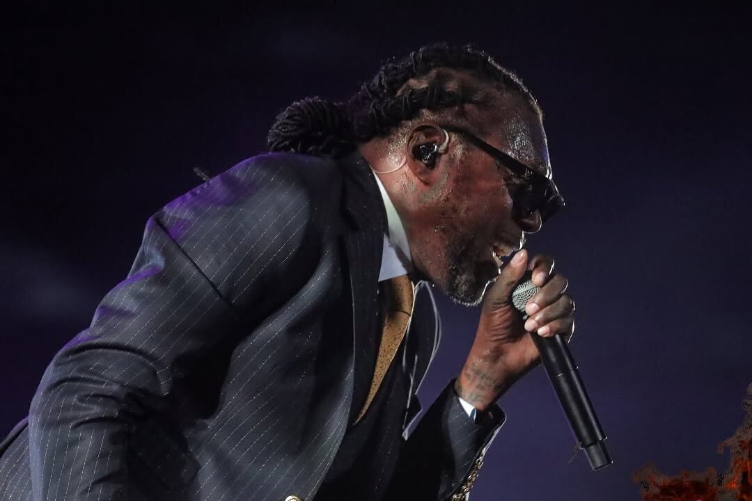 Vybz Kartel tattoos during live performance